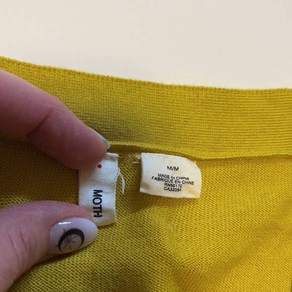 Anthropologie Moth Yellow Asymmetrical Ruffle Cardigan - Women’s Size Medium - Picture 8 of 8